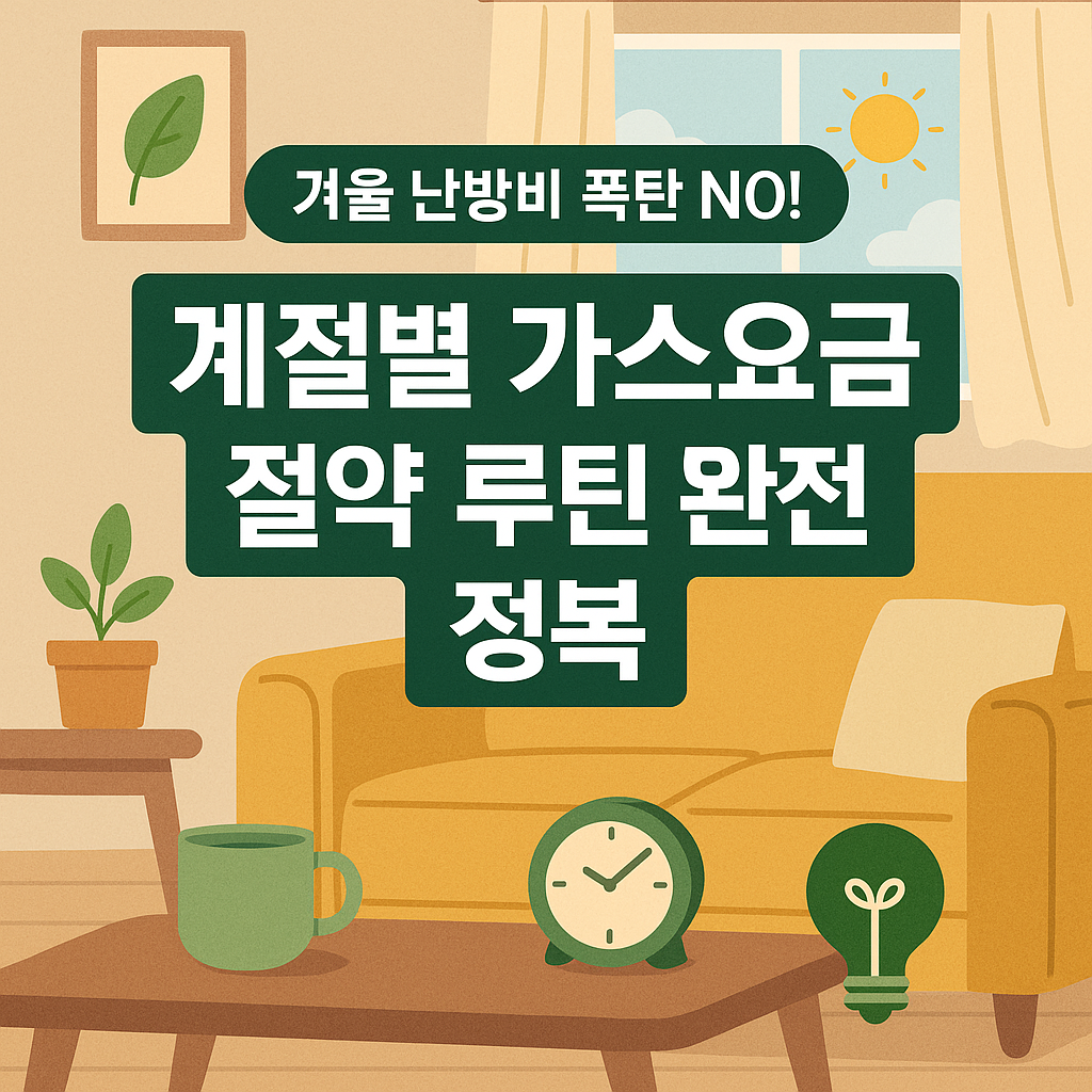 내 가스비 줄이는 생활 루틴 가이드