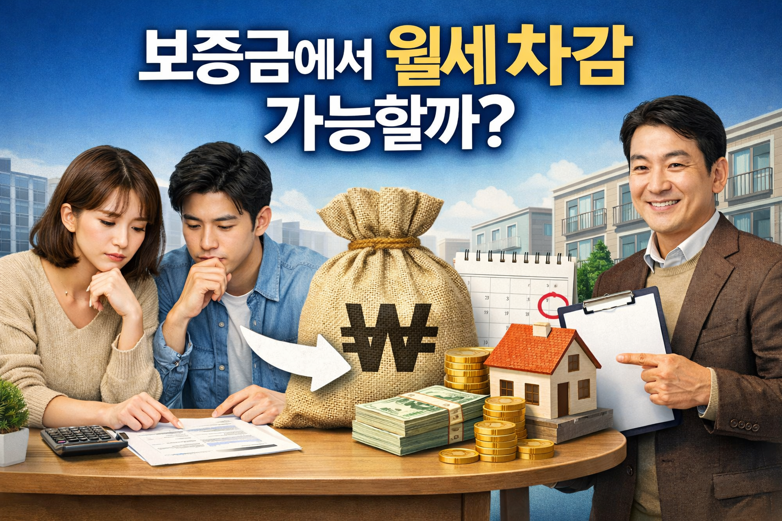 보증금에서 월세 차감