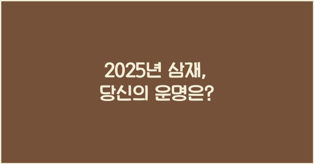 2025년 삼재