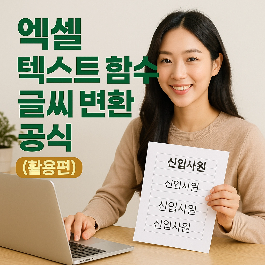 엑셀 텍스트 함수와 글씨 변환 공식 (활용편)