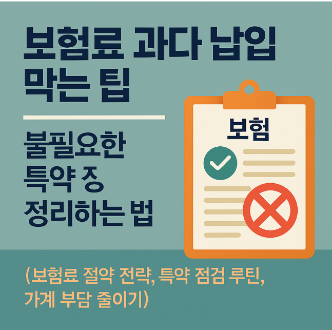보험료 과다 납입 막는 팁 &ndash; 불필요한 특약 정리하는 법 (보험료 절약 전략, 특약 점검 루틴, 가계 부담 줄이기)