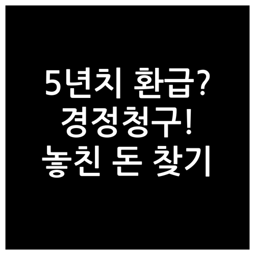 놓친 연말정산 환급금 5년 안에 되찾..
