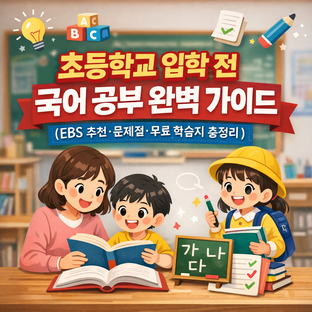초등학교 입학 전 국어 공부 완벽 가이드 (EBS 추천&middot;문제집&middot;무료 학습지 총정리)