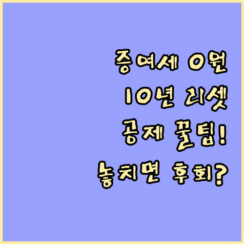증여세 10년 합산 기간 리셋 활용법..