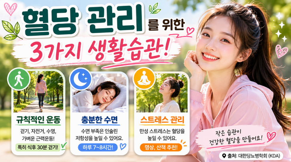 혈당 관리 3가지 생활습관 이미지사진