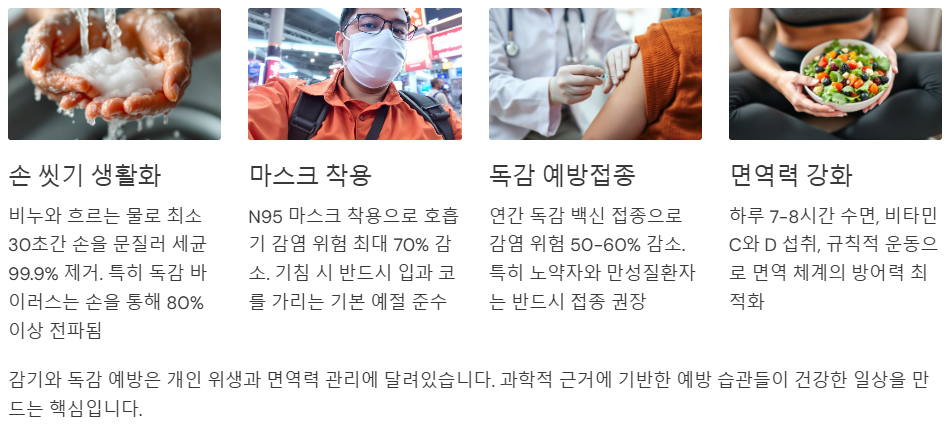 감기와 독감 예방법