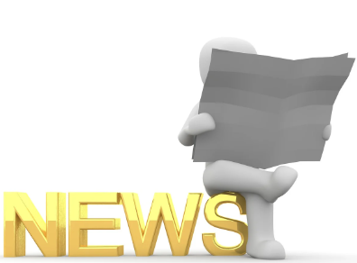 뉴스 모양 벤치에 앉아 산문읽는 캐릭터