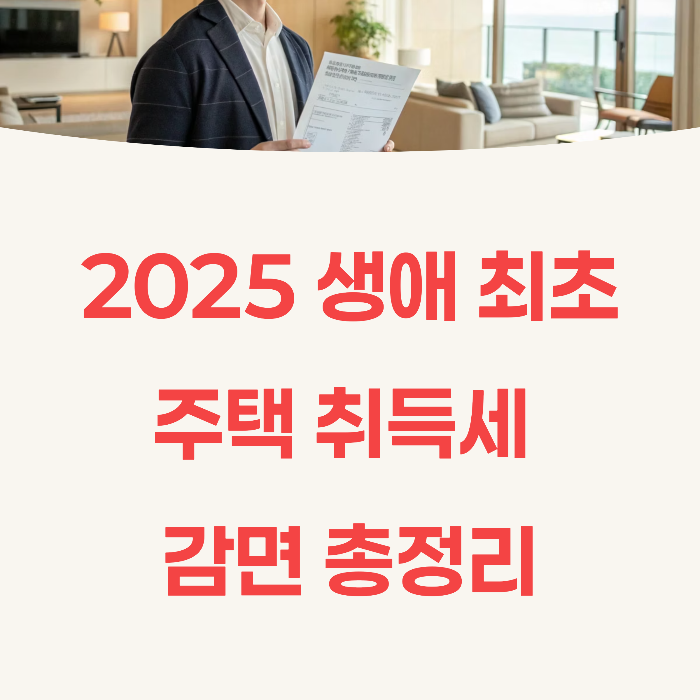 2025 생애최초 주택 취득세 감면