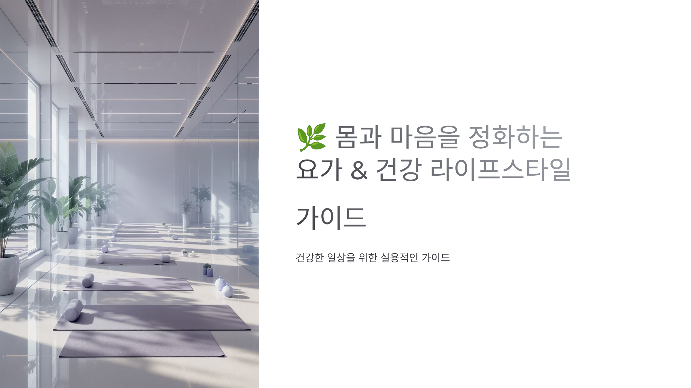 하루 10분 독소배출 요가와 건강한 키친 정리법