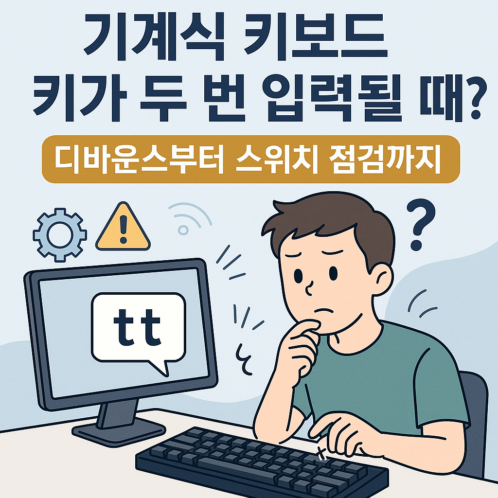 키보드 입력이 잘 안되서 당황하는 이미지