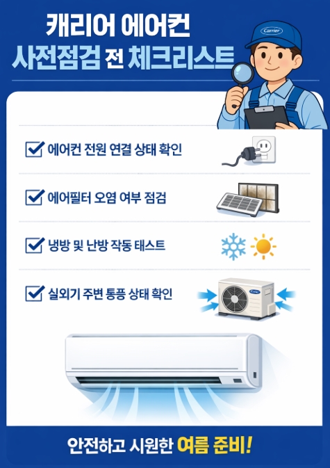 2026 캐리어 에어컨 사전점검 총정리, 신청기간&middot;무상 안전점검&middot;자가점검 방법까지
