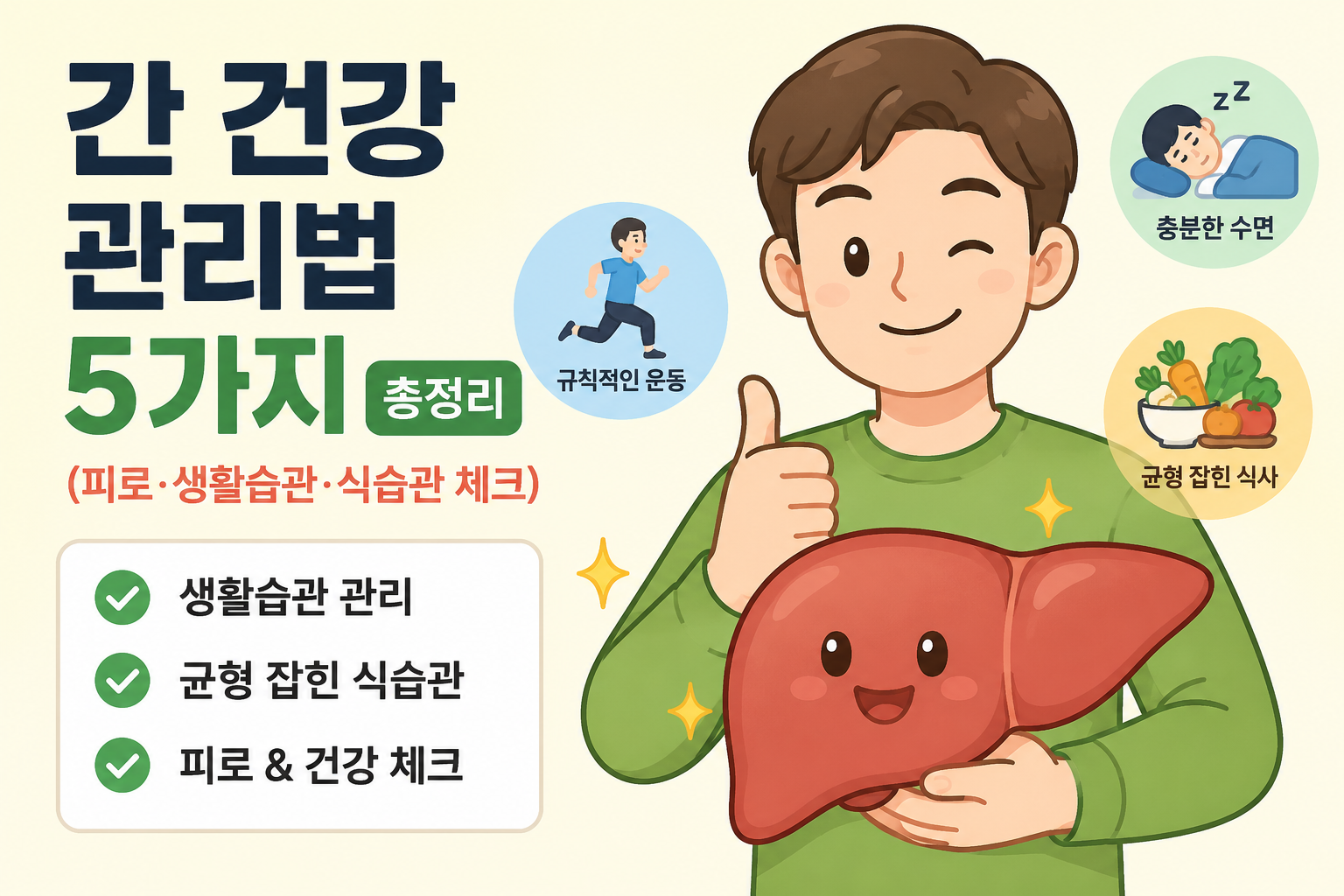 간 건강 관리법 5가지 총정리 (피로·생활습관·식습관 체크) -사진-