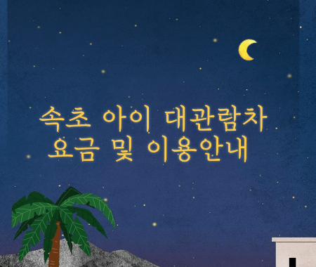 속초 아이 대관람차 요금 및 이용안내