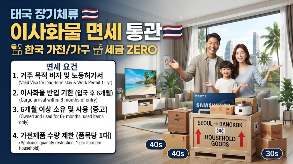 태국 이사짐 해외이사 통관 면세 조건과 관세청 서류 준비 가이드