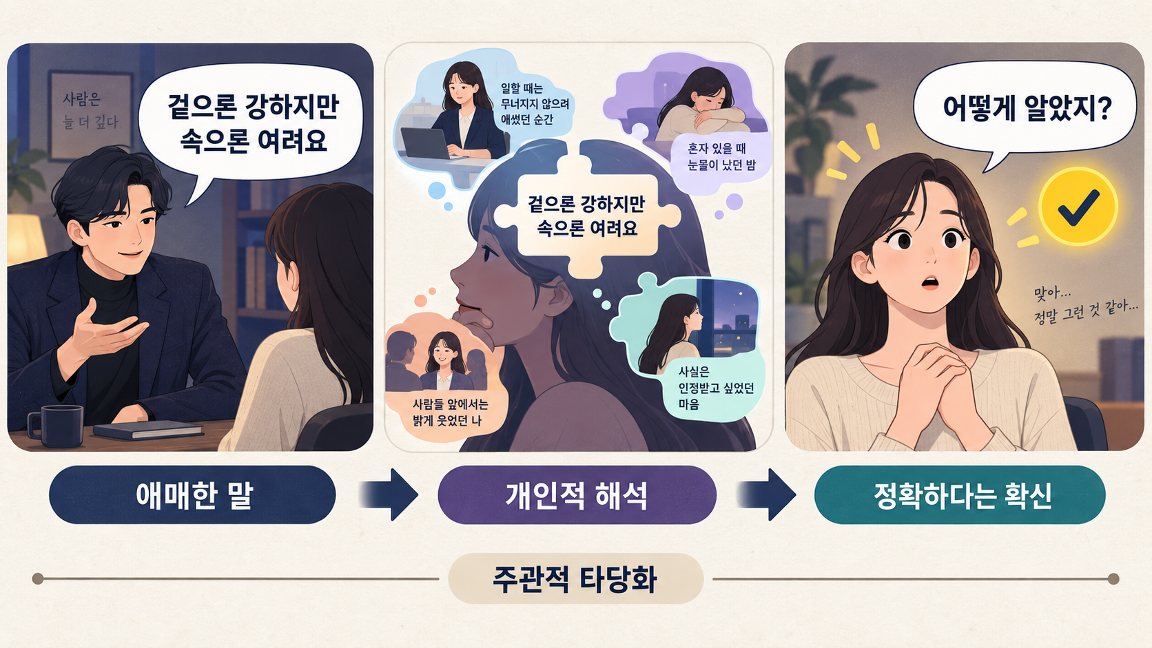 콜드 리딩 심령술사 상담 개념도