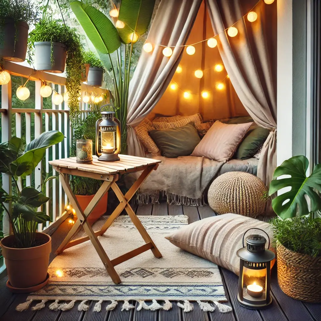 초보자를 위한 감성적인 베란다 캠핑 세팅