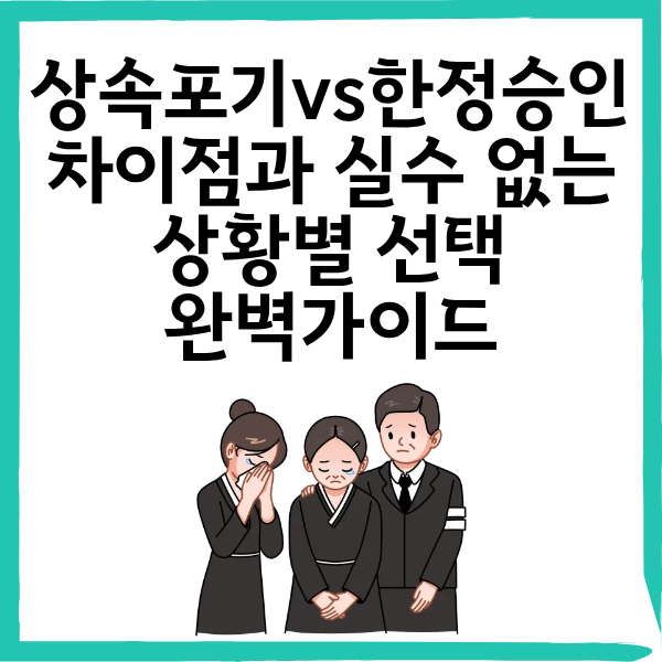 상속포기 vs 한정승인 차이점과 실수 없는 상황별 선택 가이드