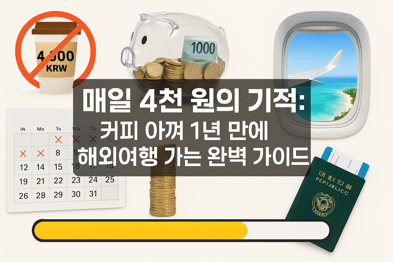 매일 4천 원의 기적: 커피 아껴 1년 만에 해외여행 가는 완벽 가이드