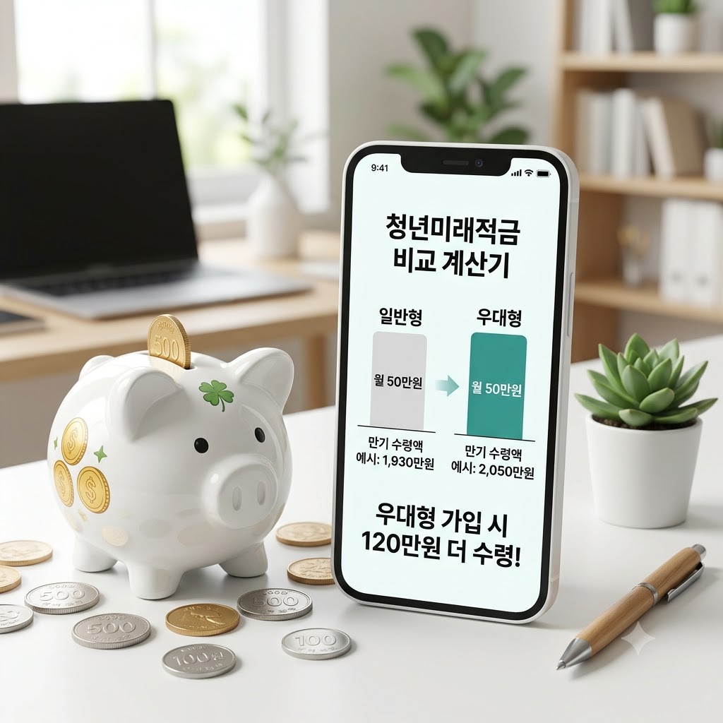 청년미래적금 일반형 우대형 차이, 월 50만원 넣으면 실제로 얼마 차이 날까?