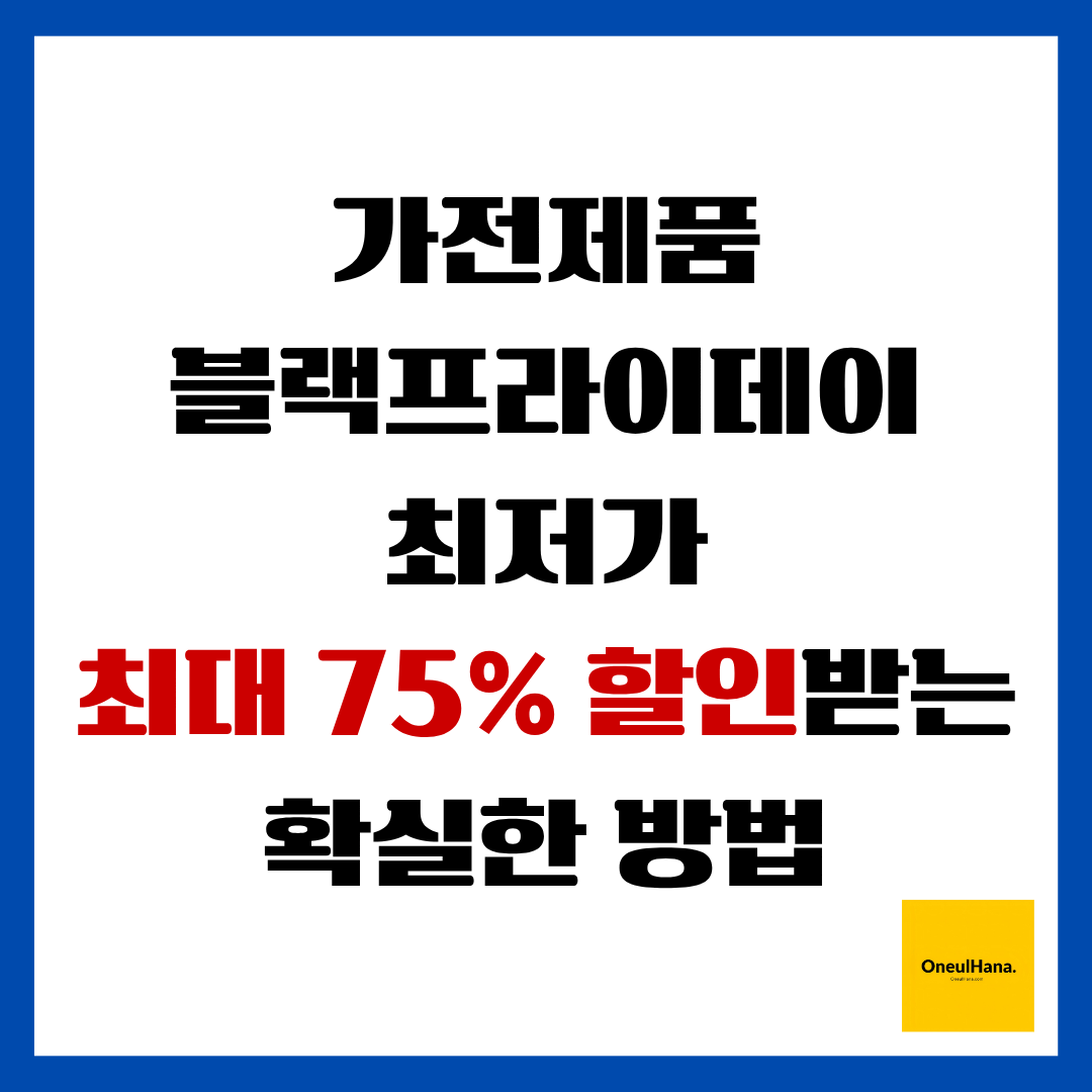 가전제품 블랙프라이데이 최저가 확인방법