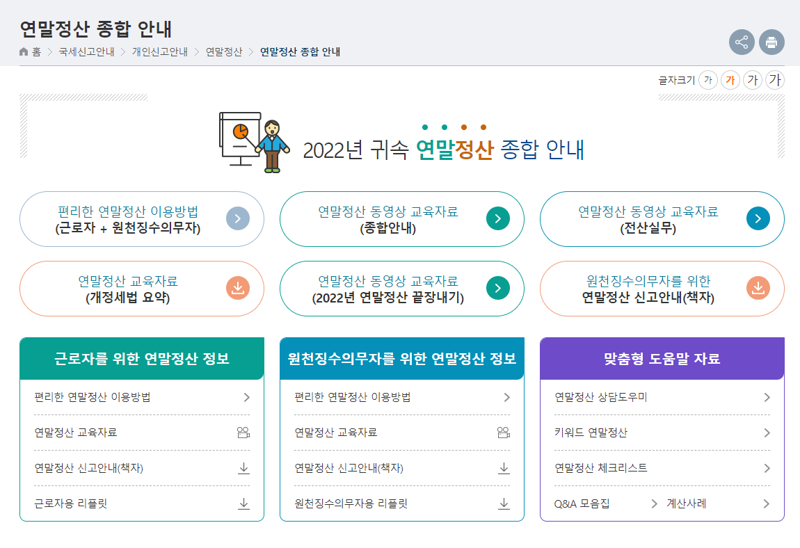 연말정산 종합 안내