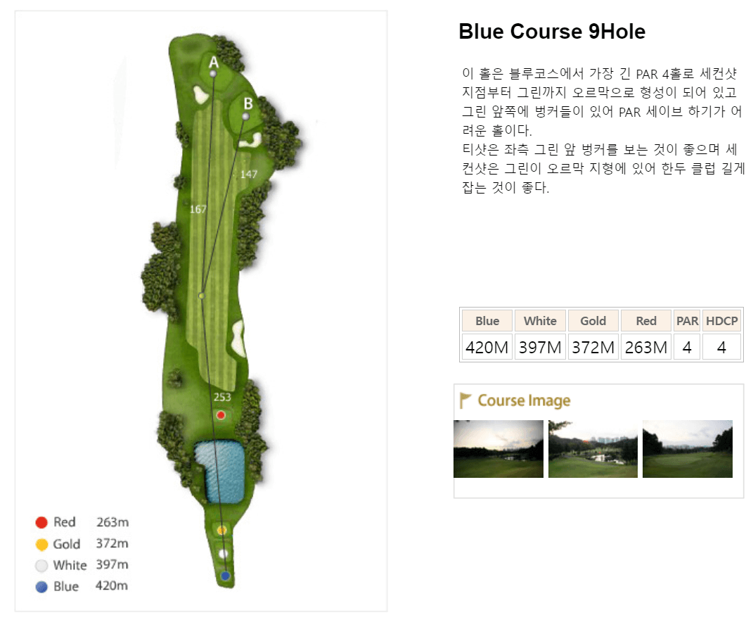 한성 CC 코스 공략도 18
