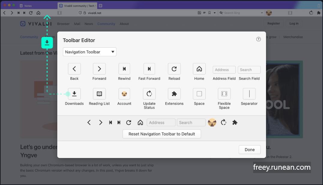 비발디(Vivaldi) 주요 기능/특징 - 인터페이스 사용자 정의