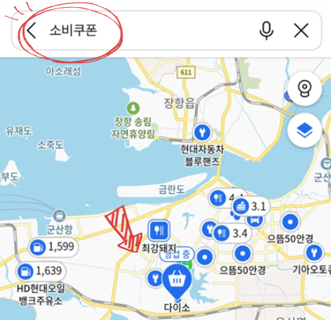 카카오맵 민생쿠폰 사용처 찾는 법 2