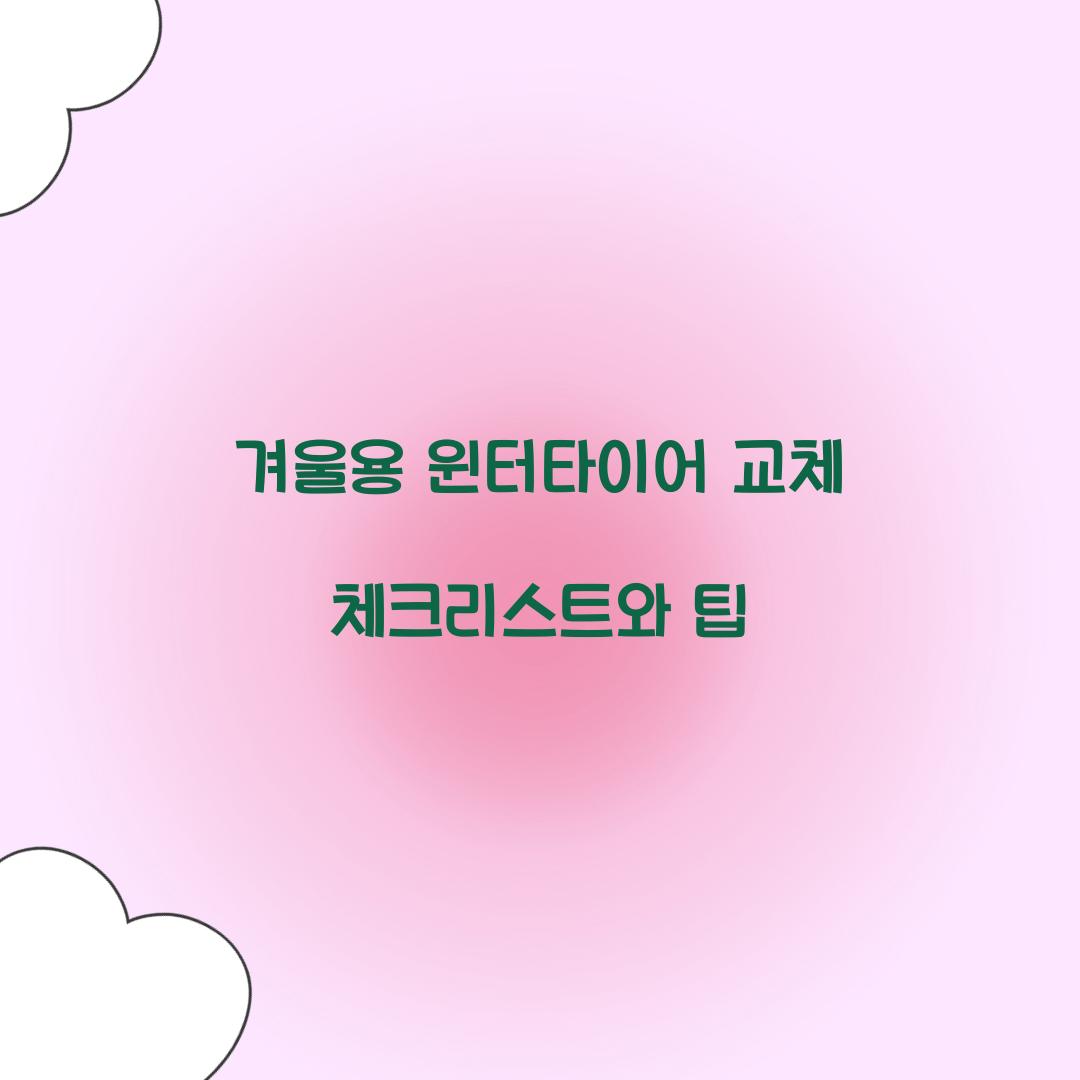 겨울용 윈터타이어 교체