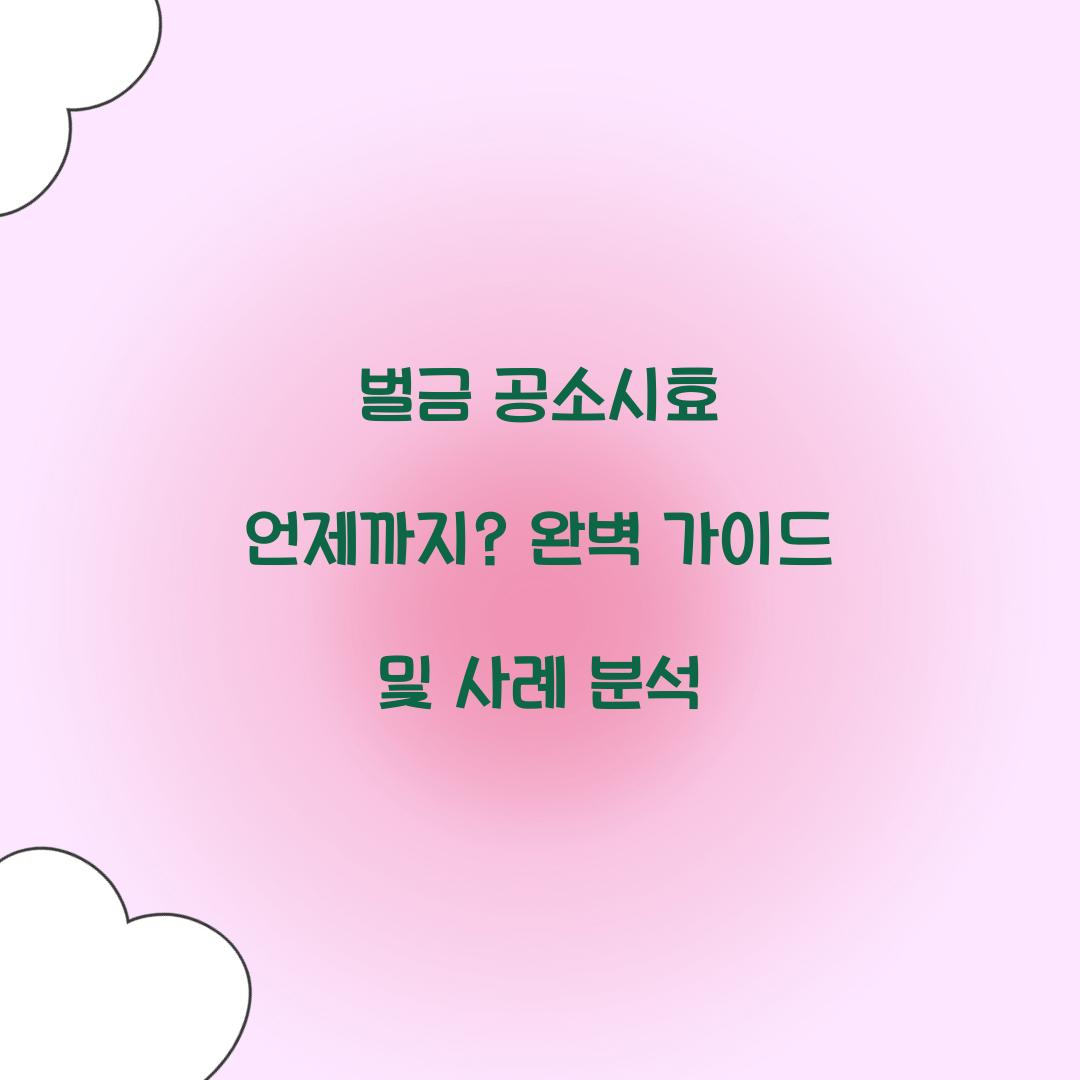 벌금 공소시효 언제까지