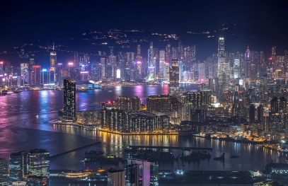 도시 야경 소등 전 모습