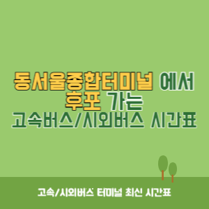 동서울종합터미널에서 후포 방향 고속버스_시외버스 시간표 최신정보