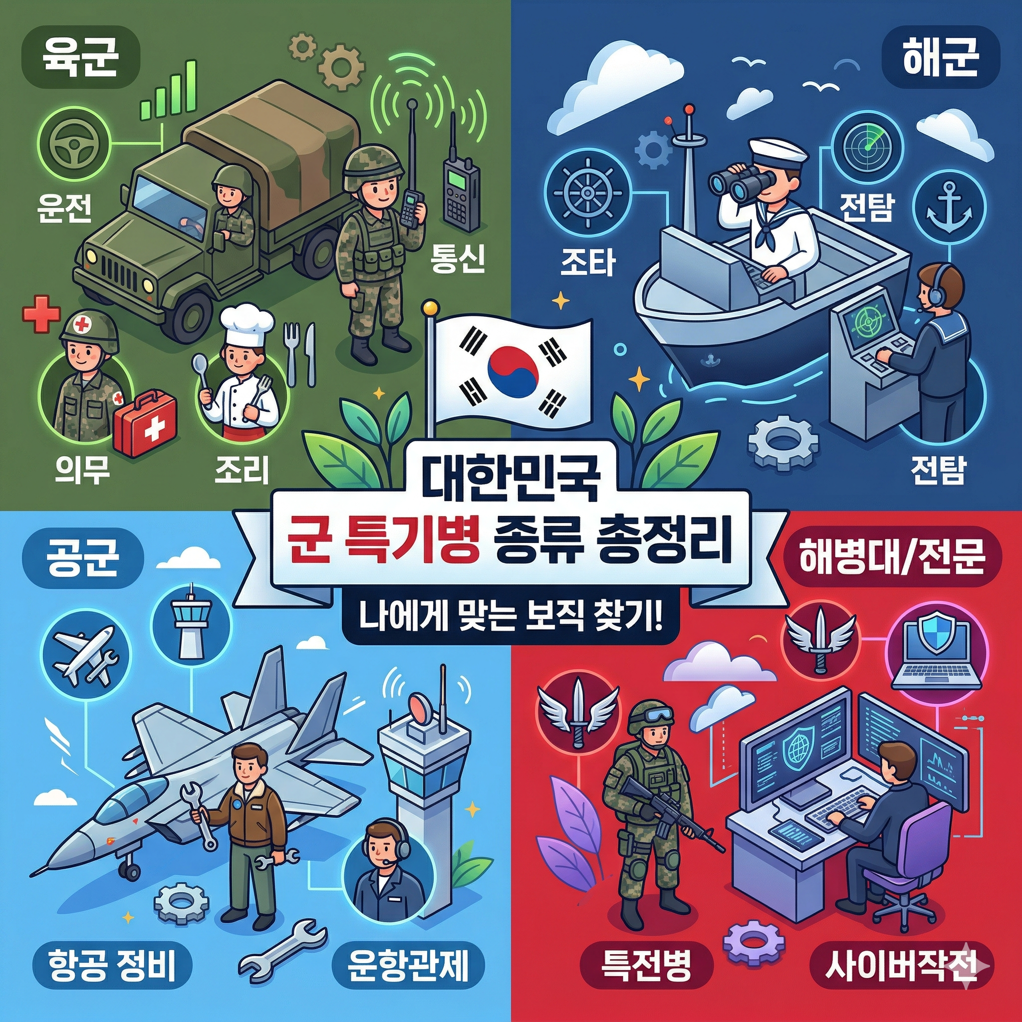 군 특기병 종류 완벽 가이드: 내 전공과 적성을 살리는 보직 선택법