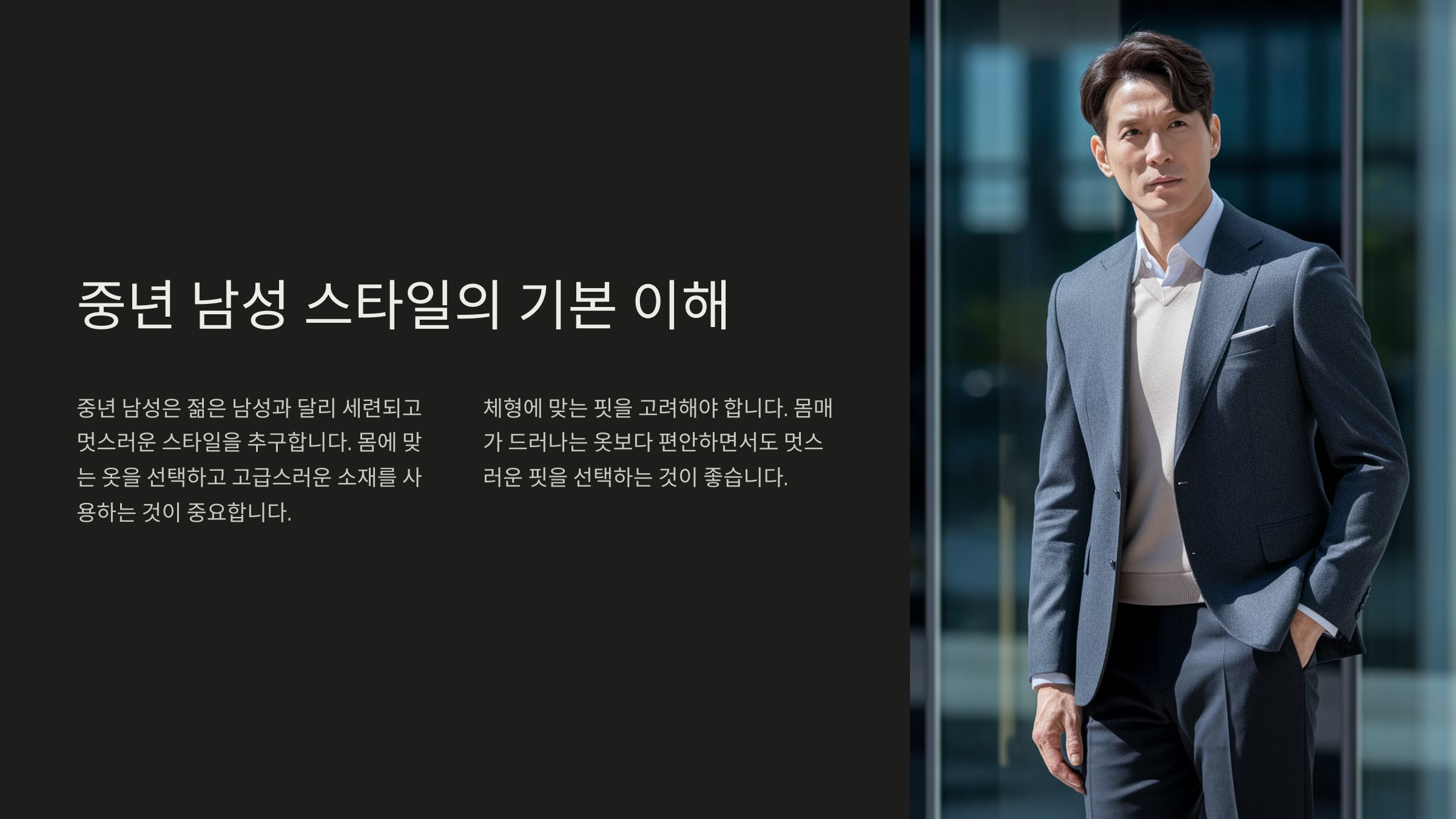 중년 남성 봄 패션 스타일링 가이드