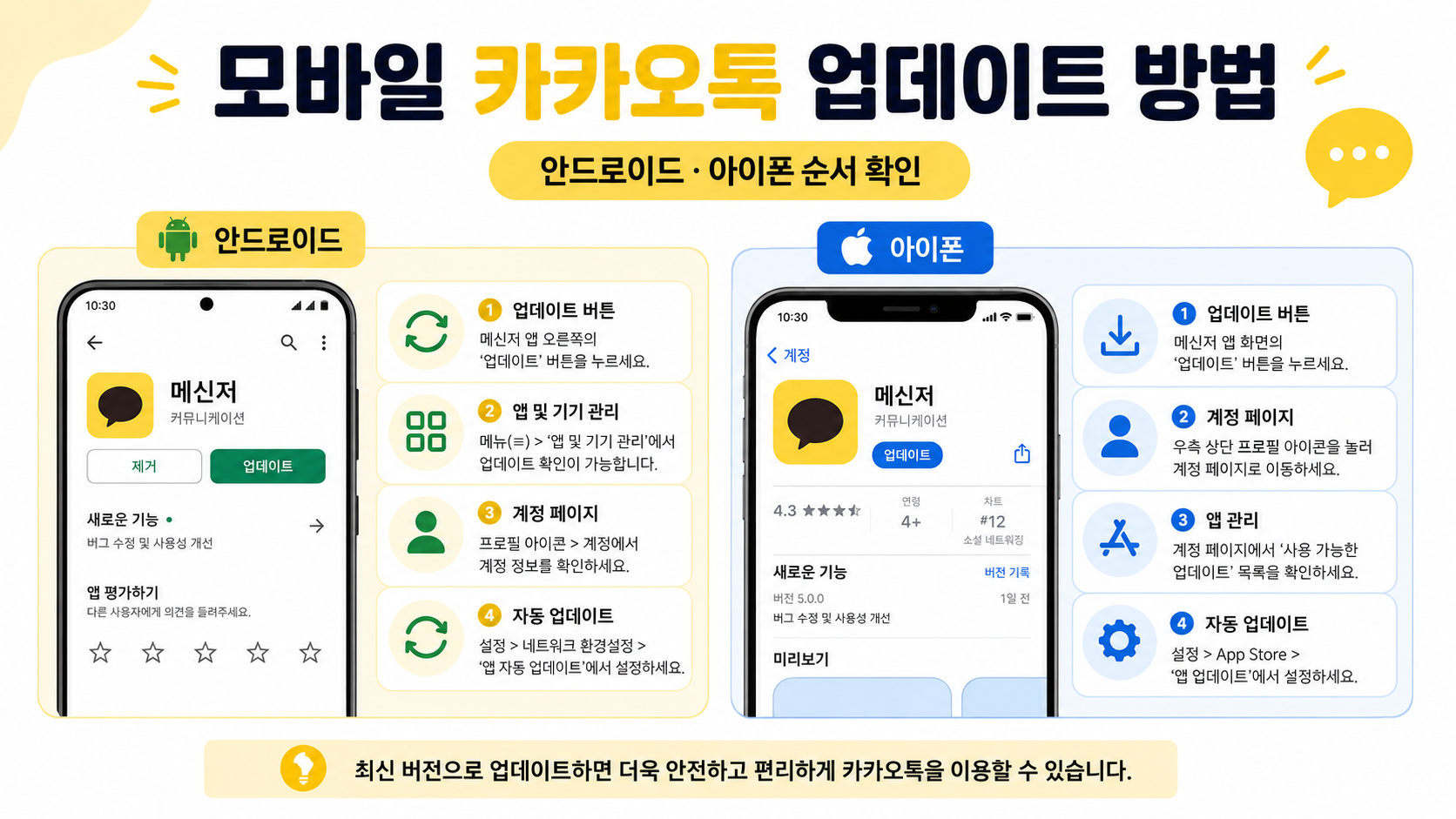 모바일 카카오톡 업데이트 방법