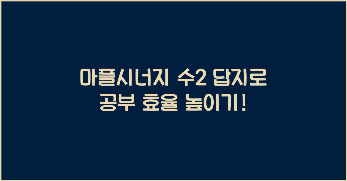 마플시너지 수2 답지