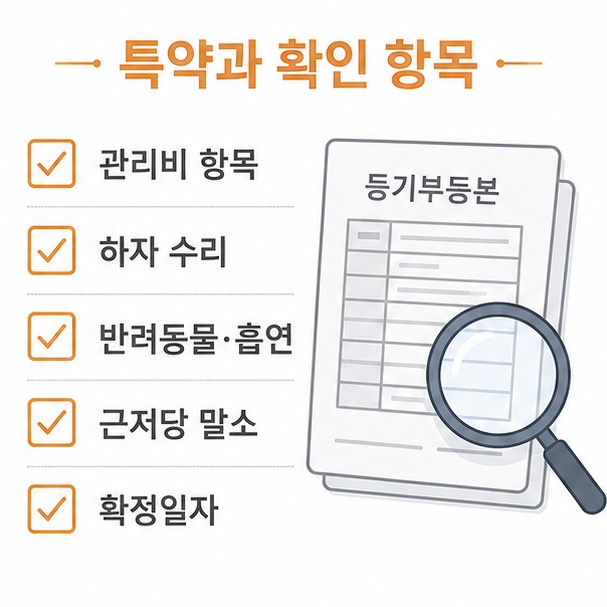 임대차 계약 특약과 확인 항목