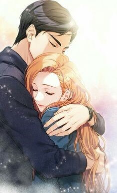 포근히-안아주는-남자-행복해하는-여자-그림