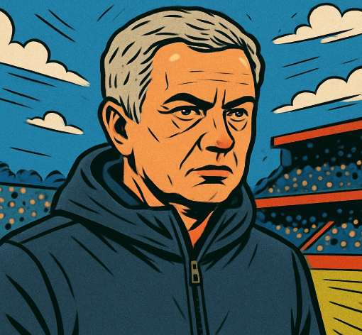 근엄한 표정의 무리뉴 감독