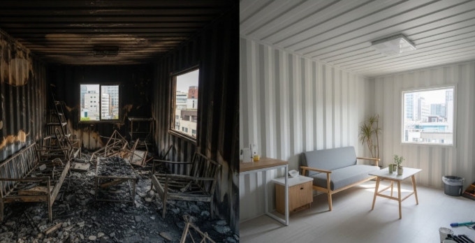 화재 청소 후 복구 인테리어