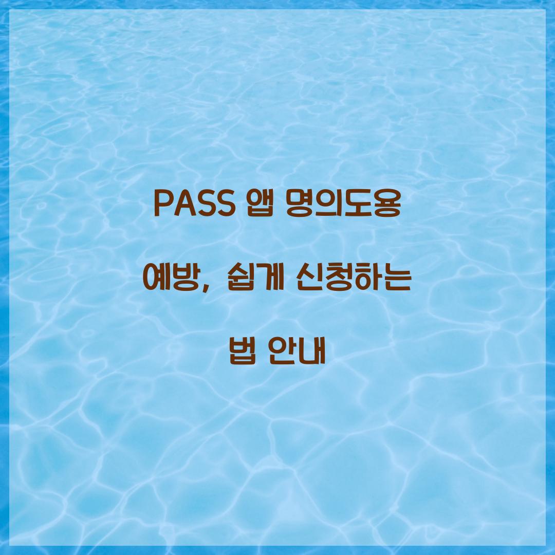 pass 앱 명의도용 예방