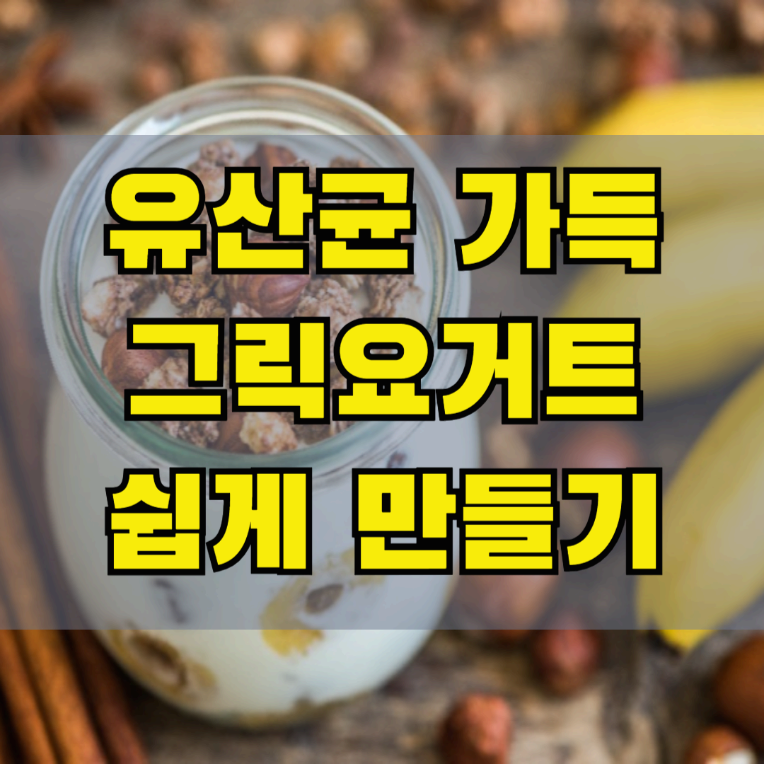 유산균 가득 집에서 쉽게 만드는 그릭 요거트