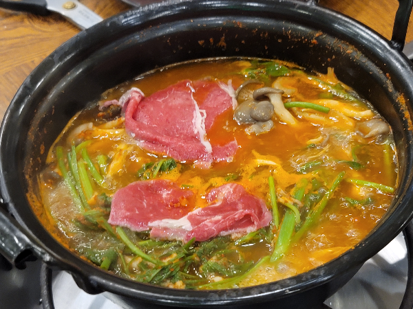샤브에 소고기 풍덩