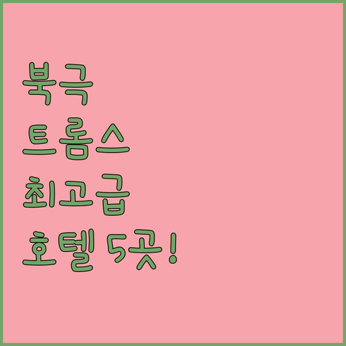 북극권 트롬스 최고의 호텔 5곳 럭셔..