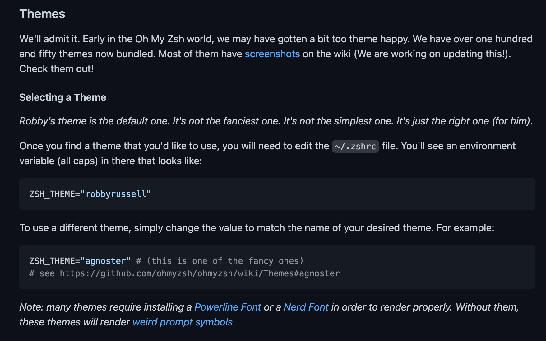 oh-my-zsh 테마 설명