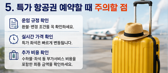 특가 항공권 예약할 때 주의할 점