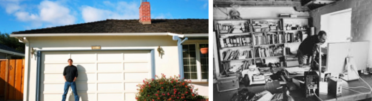 잡스의 집 차고, 연구실 이미지입니다.