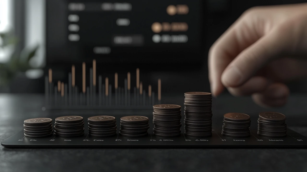 ETF 운용보수와 비용률을 동전과 그래프로 명확히 비교하여 QV ETF, QQQ ETF, 운용 비용, 비용 효율성, 수수료 비교 핵심 키워드가 정보성 있게 연결됨