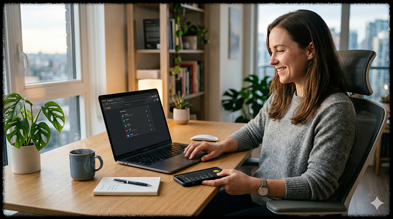 비밀번호가 여러 기기에서 정상적으로 동기화된 모습