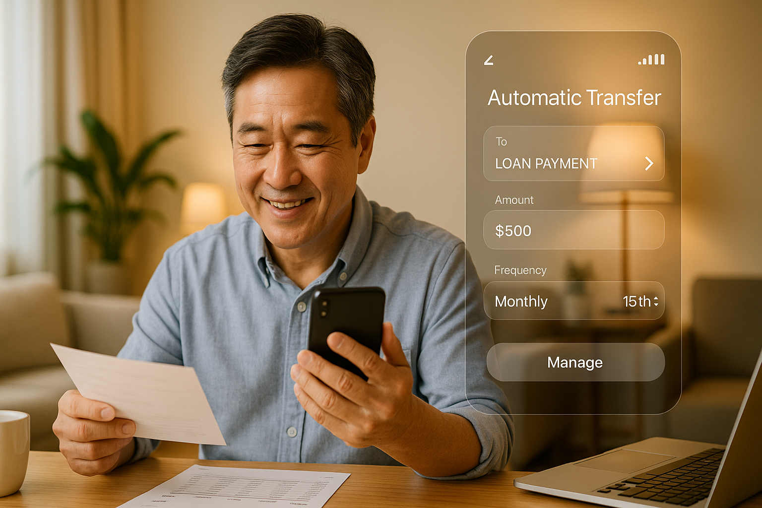 자동 이체 설정 확인